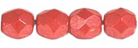 Fire-Polish 4mm (loose) : Luster - Opaque Lt Red