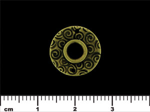 Circle Link w/Swirls 15mm : Antique Brass
