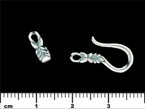 Laurel Leaf Hook and Eye Clasp : Antique Silver