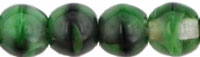 Round Beads 4mm (loose) : Green w/Black