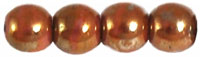 Round Beads 4mm (loose) : Luster - Opaque Rose/Gold Topaz