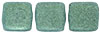 CzechMates Tile Bead 6mm (loose) : Metallic Suede - Lt Green