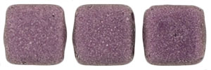 CzechMates Tile Bead 6mm (loose) : Metallic Suede - Pink