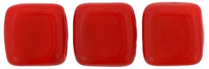 CzechMates Tile Bead 6mm (loose) : Opaque Red