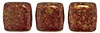 CzechMates Tile Bead 6mm (loose) : Gold Marbled - Ruby