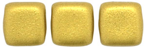 CzechMates Tile Bead 6mm (loose) : Matte - Metallic Aztec Gold