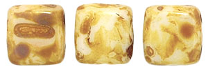 CzechMates Tile Bead 6mm (loose) : Alabaster - Picasso
