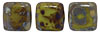 CzechMates Tile Bead 6mm (loose) : Opaque Olive - Picasso