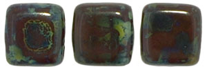 CzechMates Tile Bead 6mm (loose) : Opaque Red - Picasso