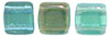 CzechMates Tile Bead 6mm (loose) : Twilight - Aquamarine
