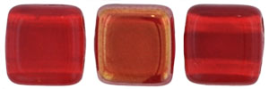 CzechMates Tile Bead 6mm (loose) : Twilight - Siam Ruby
