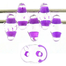 SuperDuo 5 x 2mm (loose) : Crystal - Lt Purple-Lined