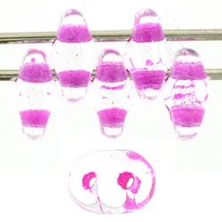 SuperDuo 5 x 2mm (loose) : Crystal - Ruby-Lined