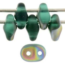 SuperDuo 5 x 2mm (loose) : Matte - Emerald - Vitral