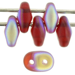 SuperDuo 5 x 2mm (loose) : Matte - Siam Ruby AB