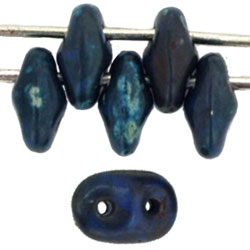 SuperDuo 5 x 2mm (loose) : Opaque Blue - Picasso