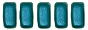 CzechMates Bricks 6 x 3mm (loose) : Pearl Coat - Steel Blue