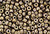 Matubo Seed Bead 6/0 (loose) : Luster - Opaque Gold/White