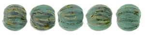 Melon Round 3mm (loose) : Turquoise - Bronze Picasso