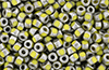 Matubo 3-Cut Seed Bead 6/0 (loose) : Silver Luster - Opaque Yellow