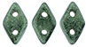 CzechMates Diamond Bead 6.5 x 4mm (loose) : Metallic Suede - Lt Green