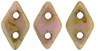 CzechMates Diamond Bead 6.5 x 4mm (loose) : Luster - Opaque Rose/Gold Topaz