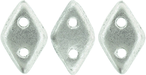CzechMates Diamond Bead 6.5 x 4mm (loose) : Matte - Metallic Silver