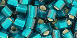 TOHO - Cube 4mm : Silver-Lined Frosted Teal