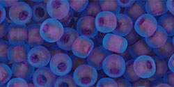 TOHO - Round 6/0 : Inside-Color Frosted Aqua/Purple-Lined