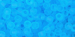 Round 8/0 Tube 2.5" : Transparent-Frosted Aquamarine