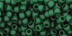 Round 8/0 Tube 2.5" : Transparent-Frosted Green Emerald