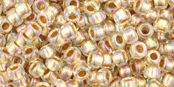 Round 8/0 Tube 2.5" : Gold-Lined Rainbow Crystal