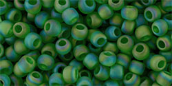 Round 11/0 Tube 2.5" : Transparent-Rainbow-Frosted Grass Green