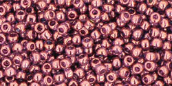 Round 11/0 Tube 2.5" : Gold-Lustered Amethyst